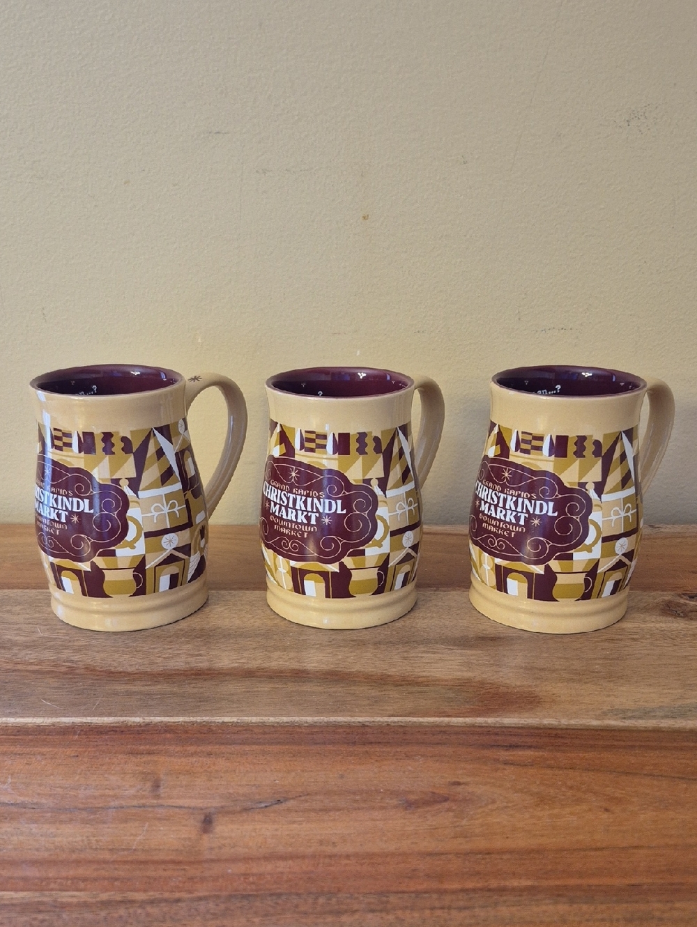 Set of 3 Grand Rapids Christkindl Market 6 oz. Collectible Mugs